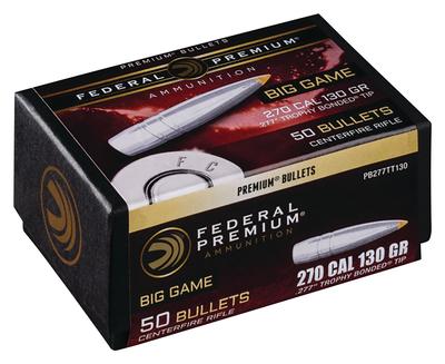 Trophy Bonded Tip Rifle Bullets .270 Caliber .277 Diameter 130 Grain Trophy Bonded Tip CB 50 Per Box