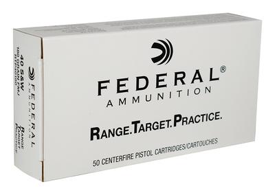 Federal Range and Target Handgun Ammunition .40 S&W 180 Grain Full Metal Jacket