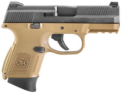 FNS-9C Double Action 9mm 3.6 Inch Barrel Flat Dark Earth Finish 3-Dot Sights Non-Manual Safety 10 Round