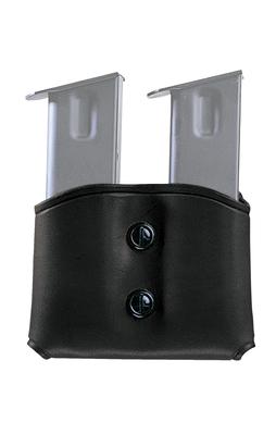 D.M.C. Double Magazine Leather Carrier For .357/.40/9mm Single Column Black Ambidextrous