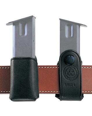 S.M.C. Leather Magazine Carrier .357/.40/9mm Staggered Metal Black Ambidextrous