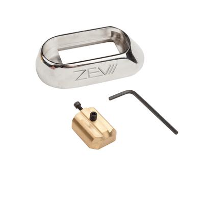 Speed Feed Stainless Steel Magwell With Light Inserts for Small Frame Gen 4 Glock Bright Stainless 6.7 Ounces