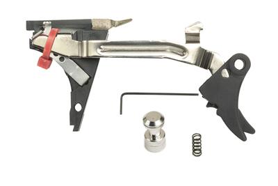 Fulcrum Drop In Trigger Kit Black Trigger Pad with Black Safety for Gen 4 Glock 21/30