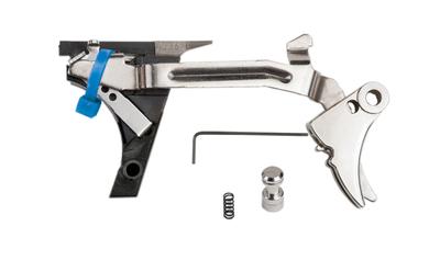 Fulcrum Drop In Trigger Kit Stainless Trigger Pad with Black Safety for Gen 1/2/3 Glock 17/19/26/34