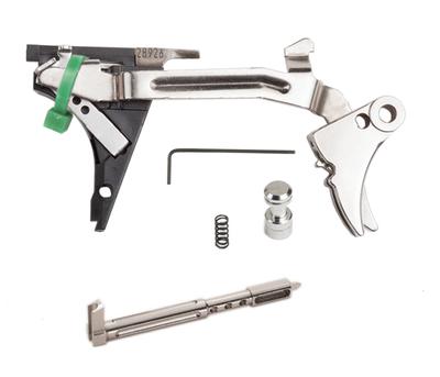 Fulcrum Ultimate Trigger Kit Stainless Trigger Pad with Black Safety for Gen 4 Glock 22/23/24/27/31/32/33/35