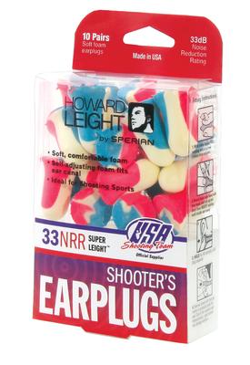 Super Leight USA Pack Disposable Ear Plugs With Carrying Case Red/White/Blue 10 Pair Per Pack/6 Packs Per Case