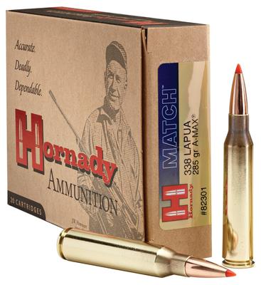 Match Rifle Ammunition .338 Lapua 285 Grain A-Max Match