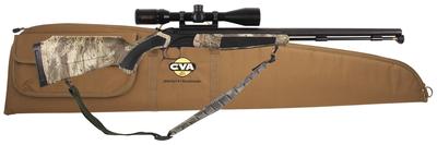 Accura MR .50 Caliber 25 Inch Fluted Nitride Stainless Steel Barrel KonusPro 3-9x40mm Scope Mounted With One Piece DuraSight Dead-On Mount CVA Padded Soft Case Realtree Max-1 HD Stock