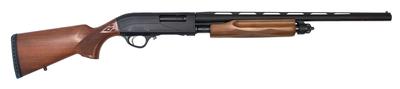 Escort M87 Pump 20 Gauge 3 Inch Chamber 22 Inch Barrel Blue Finish Fiber Optic Front Sight 13.5 Inch Length of Pull Turkish Walnut Stock Satin Finish
