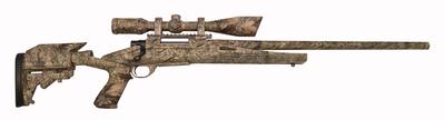 Howa/Axiom Varminter Package .22-250 Remington 24 Inch Heavy Barrel Axiom Stock 5 Rounds With 4-16x44mm Nighteater Riflescope Full Coverage Kings Desert Camouflage Finish