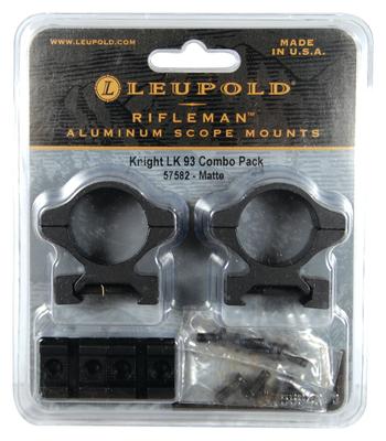 Rifleman Aluminum Scope Mount Combo Pack With See Thru Rings For Knight LK93 Matte Black