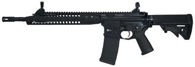IC-A5 Rifle 5.56mm NATO 14.7 Inch Threaded Spiral Fluted Barrel 1/2x28 TPI With Permanently Attached Flash Hider (16.1 Inches Total)  LWRCI Adjustable Compact Stock Black 30 Round