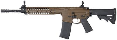 IC-Enhanced 5.56mm NATO 14.7 Inch Spiral Fluted Threaded Barrel With Permanently Attached Flash Hider (16.1 Inches Total) Cerakote Patriot Brown Finish Adjustable Stock MOE Grip 30 Round
