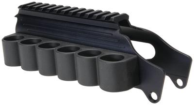 Shotgun Rail Mount With Sidesaddle Fits 12 Gauge Remington 870/1100/11-87 Black