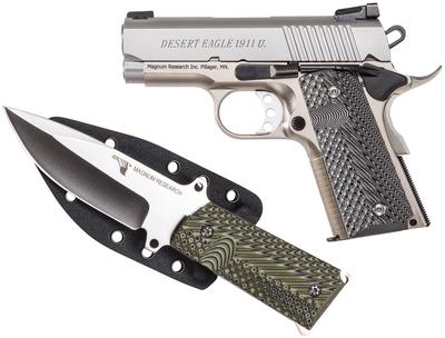 Desert Eagle 1911-U Undercover .45 ACP 3 Inch Barrel Blue Finish 6 Round Plus 1911 Fixed Blade Knife With Sheath