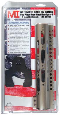 Gen2 SS-Series One-Piece Free Float Handguard 9 Inch Mid-Length Flat Dark Earth