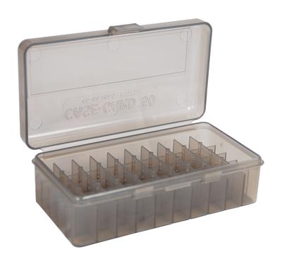 Case-Gard 50 Series Handgun Ammo Box .41 Magnum to .45 Long Colt Clear Smoke