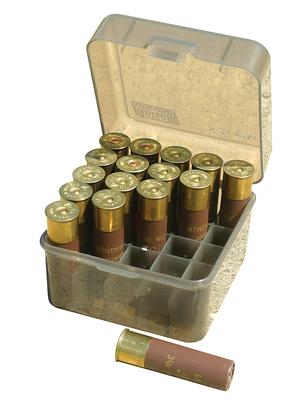 25 Round Deep Design Shotshell Box 10 and 12 Gauge Clear Smoke