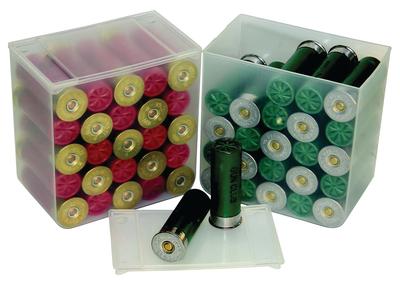 Shell Stack Holds 25 Loaded 2.75 Inch 12 Gauge Shotshells Clear Sold in 4-Packs