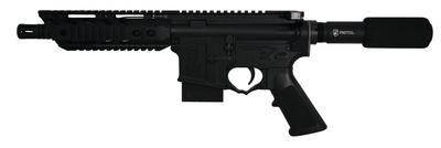 AR-15 CQC Pistol - Forged 5.56/.223 Remington 7.5 Inch Barrel Lo-Pro Slope Nose Quad Rail Single Shot Black