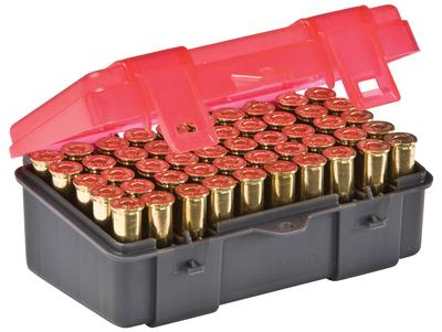 Flip Top Handgun Ammo Case 50 Round .38 Special/.38 S&W/.357 Magnum Gray/Rose