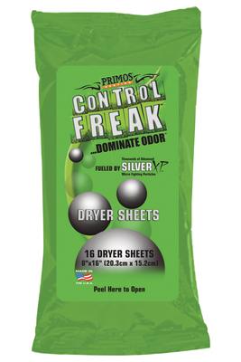 Control Freak Scent Eliminator Dryer Sheets  16 Per Pack