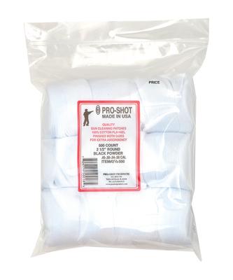 Cotton Flannel Patches .45-.58 Caliber 2.5 Inch Round 500 Per Bag