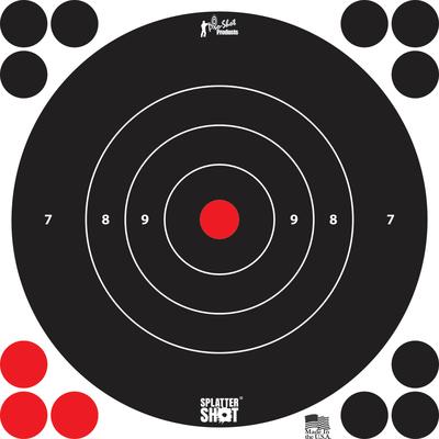 Splatter Shot Bullseye Targets Peel and Stick 8 Inch White 500 Pack