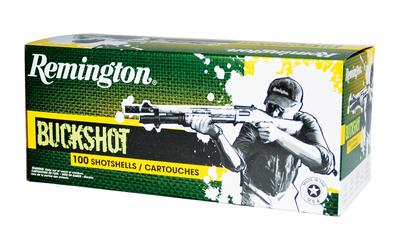 Remington Buckshot 12 Gauge 2.75 Inch 1325 FPS 9 Pellets 00 Buck 100 Per Box
