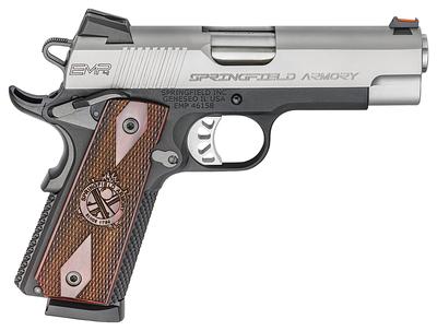Model 1911 EMP Champion 9mm 4 Inch Stainless Steel Barrel Fiber Optic Front Sight Two-Tone Finish Stainless Steel Slide Carbon Steel Frame Cocobolo Grips 9 Round