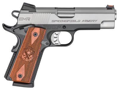 Model 1911 EMP Champion .40 S&W 4 Inch Stainless Steel Barrel Fiber Optic Front Sight Two-Tone Finish Stainless Steel Slide Carbon Steel Frame Cocobolo Grips 9 Round