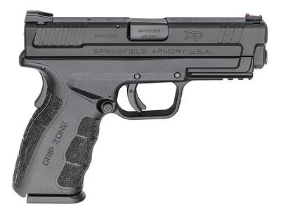 XD Mod.2 Service Model .40 Smith & Wesson 4 Inch Barrel Melonite Finish Fiber Optic Front Sight Low Profile Combat Rear Sight Black with GripZone Texture 10 Round