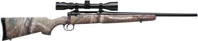 Axis XP Youth Package .223 Remington 20 Inch Barrel Matte Black Finish Synthetic Stock Realtree Xtra Camouflage Finish 4 Rounds Includes 3-9x40mm Riflescope Mounted