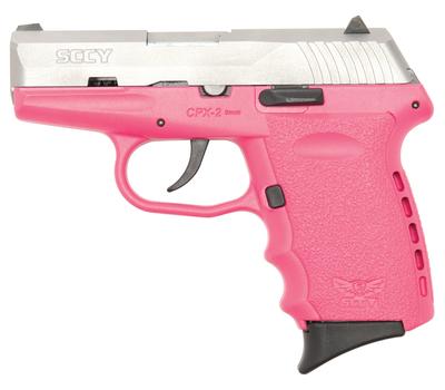CPX-2 Without Manual Safety 9mm Caliber 3.1 Inch Barrel Natural Satin Stainless Steel Slide Finish Pink Frame 10 Round