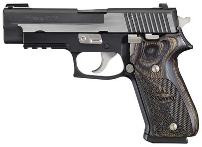 P220 Equinox .45ACP 4.4 Inch Barrel Two-Tone Slide TruGlo Fiber Optic Front Sight Siglite Night Rear Sight Gray Laminated Wood Grips 8 Rounds - CA Compliant