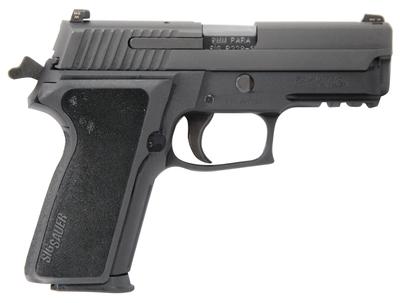P229 9mm 3.9 Inch Barrel Siglite Night Sights Black Nitron Slide Finish E2 Grips 10 Round - MA Compliant