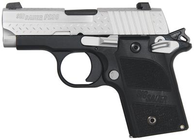 P238 Two-Tone .380ACP 2.7 Inch Barrel Siglite Night Sights Black Diamond Plate Slide G-10 Grips 6 Round - MA Compliant