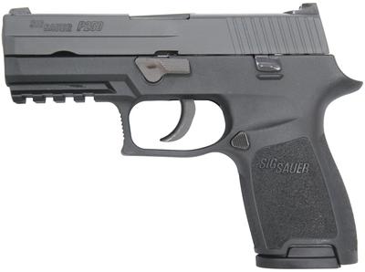 P250 Compact 9mm 3.9 Inch Barrel Siglite Night Sights Black Nitron Slide Finish 9 Round - MA Compliant