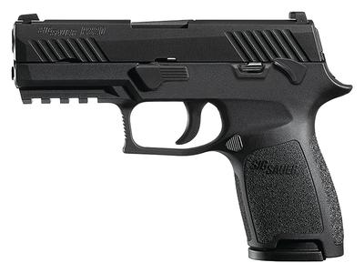 P320 Compact Striker .45 ACP 3.9 Inch Barrel Siglite Night Sights Black Nitron Slide Finish Manual Safety 9 Round