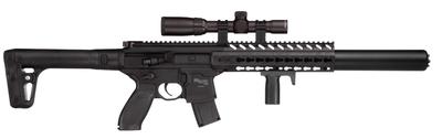 SIG MCX Air Rifle With 1-4x24mm Scope .22 Caliber Pellet Rail Adjustable Sights Tactical Foregrip Black Finish 30 Round