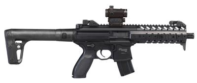 SIG MPX Air Rifle With Red Dot Sight .22 Caliber Pellet Rail Flip-Up Sights Black Finish 30 Round