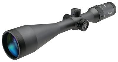 Whiskey 5 Hunting Riflescope 2.4-12x56mm Second Focal Plane Illuminated Triplex Fiber Dot Reticle Graphite Finish 30mm Tube