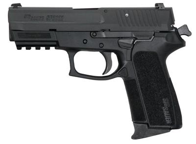 SP2022 TACPAC 9mm 3.9 Inch Barrel Black Nitron Finish Siglite Night Sights Tactical Laser and Holster 10 Round - MA Compliant