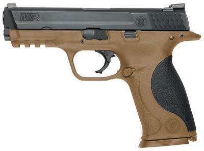 Model M&P9 Full Size With Fobus Holster 9mm 4.25 Inch Barrel Black Finish Flat Dark Earth Frame 17 Round