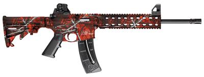 M&P 15-22 Threaded Barrel .22 Long Rifle 16.5 Inch Barrel Flash Suppressor 6-Position Collapsible Stock Harvest Moon Orange Finish 25 Round
