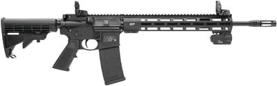 M&P15 Tactical With Crimson Trace LINQ 5.56mm NATO 16 Inch Lightweight Barrel Armornite Finish Magpul M-LOK Handguard Magpul MBUS Folding Sights Adjustable Stock 30 Round