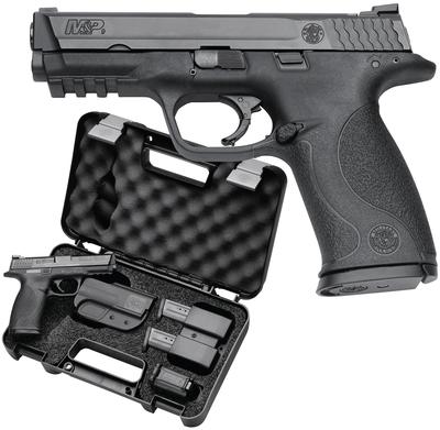 M&P Carry & Range Kit M&P 9mm 4.25 Inch Barrel 10 Pound Trigger Pull Includes Holster Magazine Pouch Earplugs 3 Magazines Speed Loader 10 Rounds - MA Compliant