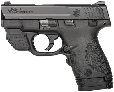 M&P Shield With Crimson Trace Green Laserguard .40 S&W 3.1 Inch Stainless Steel Barrel Black Melonite Finish Polymer Frame 7 Round