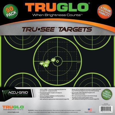 Tru-See Reactive/Splatter Targets 5-Bullseye Green 50 Pack