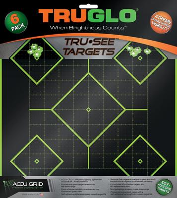 Tru-See Reactive/Splatter Targets 5-Diamond Green 6 Pack